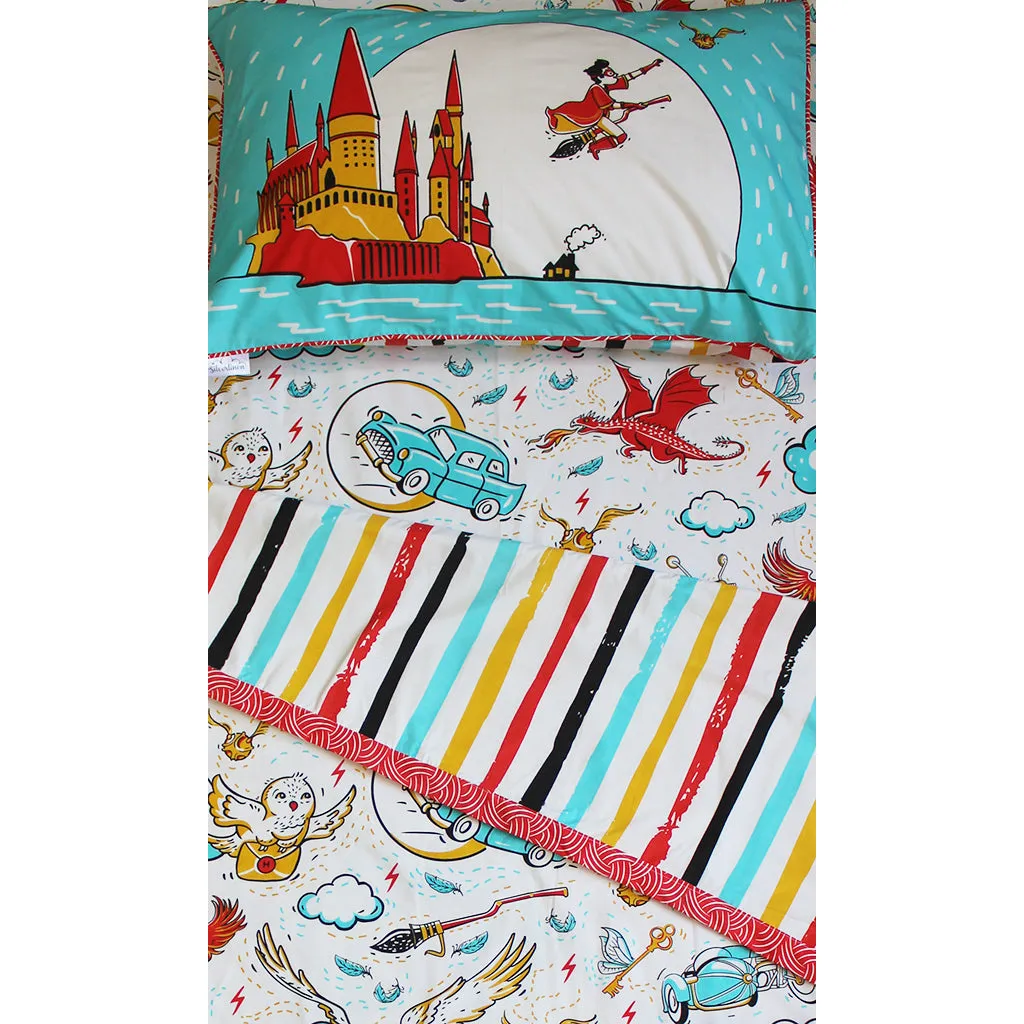 100% Cotton Reversible Single Blanket Dohar for Kids - Official Harry Potter "Wingardium Leviosa