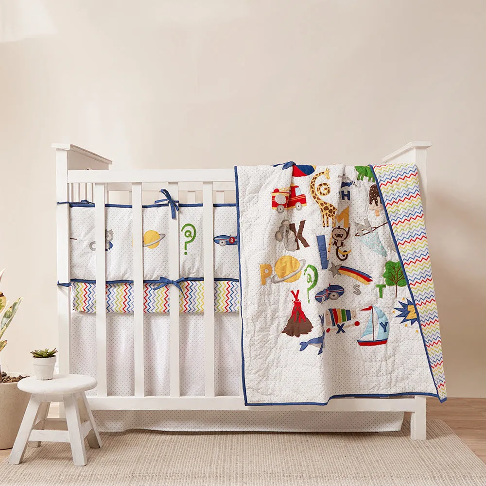 Alphabets Blue Quilt