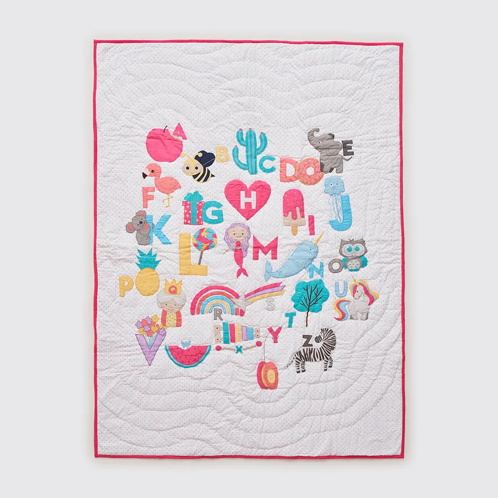 Alphabets Pink Quilt