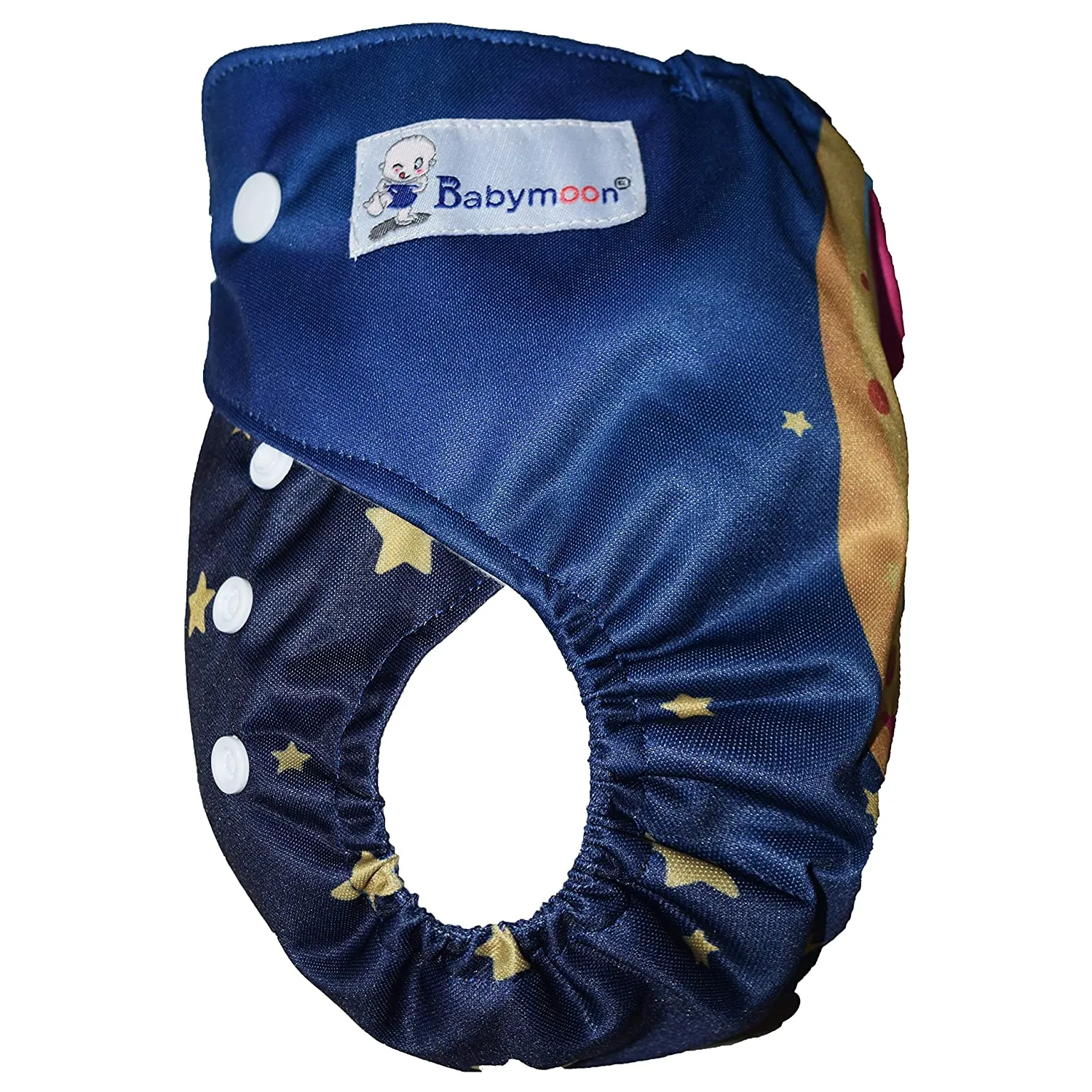 Babymoon 1 Cloth Diaper with 5Layers Grey Insert Premium Adjustable Reusable Cloth Diaper (Elephant Blue)