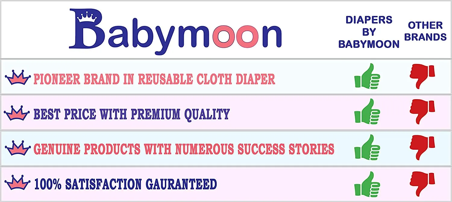 Babymoon 1 Cloth Diaper with 5Layers Grey Insert Premium Adjustable Reusable Cloth Diaper (I Love Mammy)