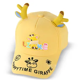 Babymoon Cotton Summer Giraffe Kids Caps | 2-8 Years | Yellow