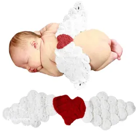 Babymoon Crochet Wings New Born Baby Photography Shoot Props Costumes - White