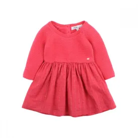 Bebe Layla Knit Bodice Dress - Pink (Size 3M-5Y)