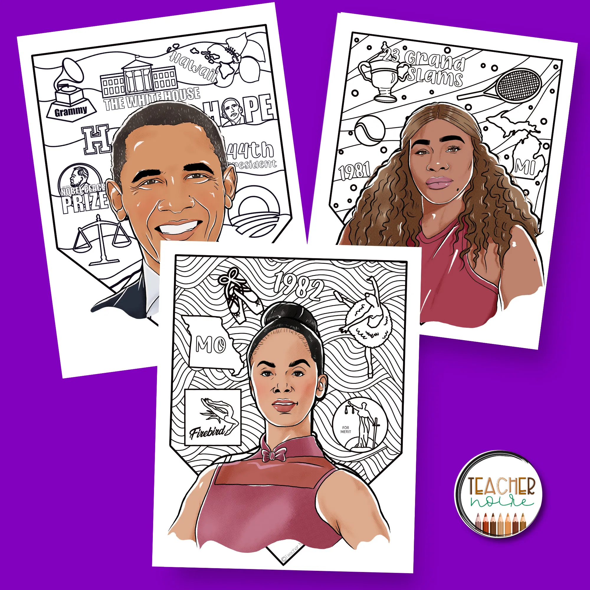 Black History Month Coloring Pages | Printable Teacher Resource | Teacher Noire