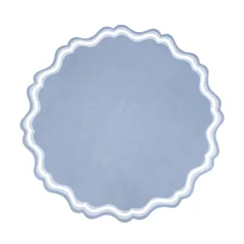 Blue Fancy Scallop Paper Placemat