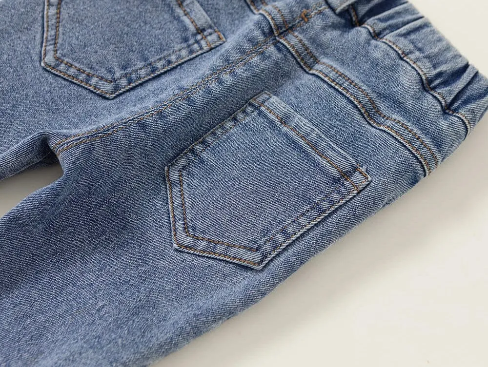 Bow Slit Flared Denim Pants