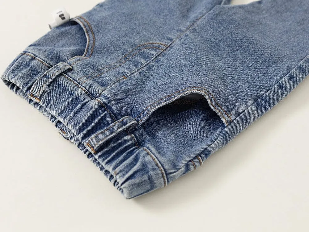 Bow Slit Flared Denim Pants