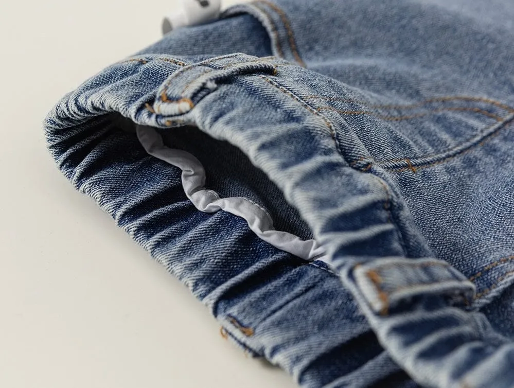 Bow Slit Flared Denim Pants