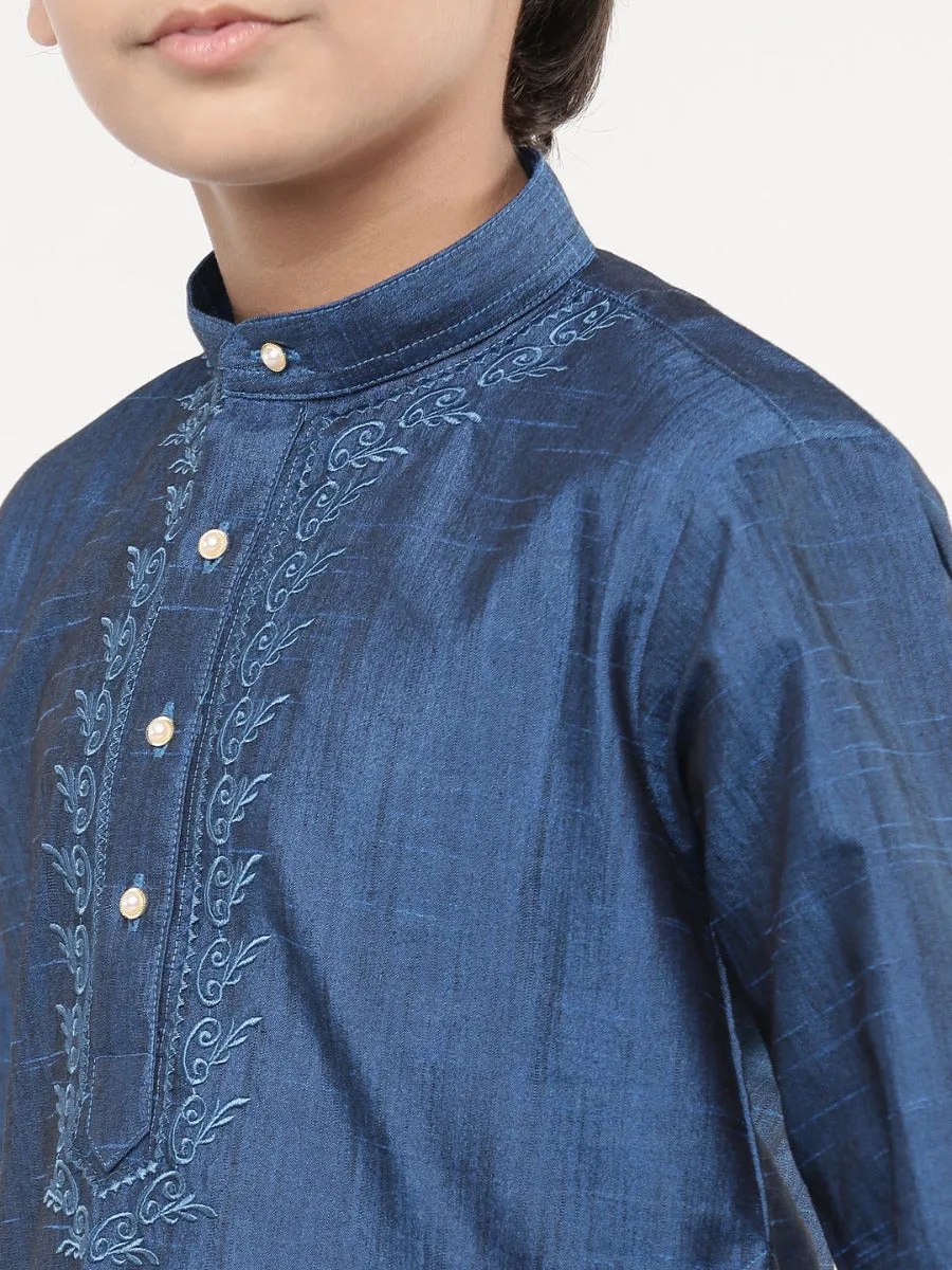 Boys Matching Kurta & Panchakacham Joy Set Dark Blue VB9