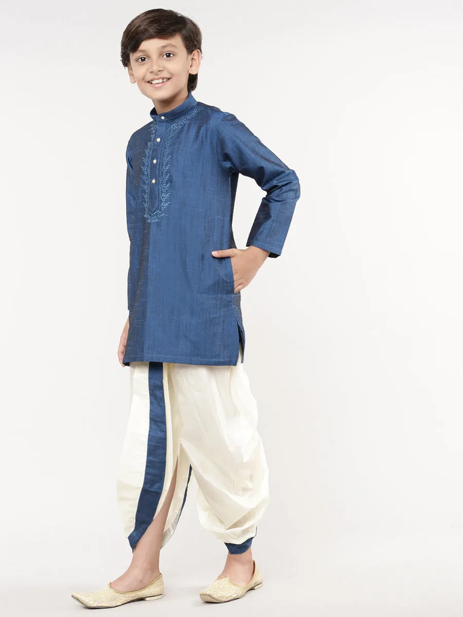 Boys Matching Kurta & Panchakacham Joy Set Dark Blue VB9