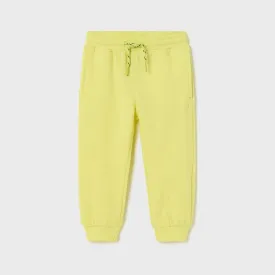 BOYS YELLOW CUFFED FLEECE JOGGERS