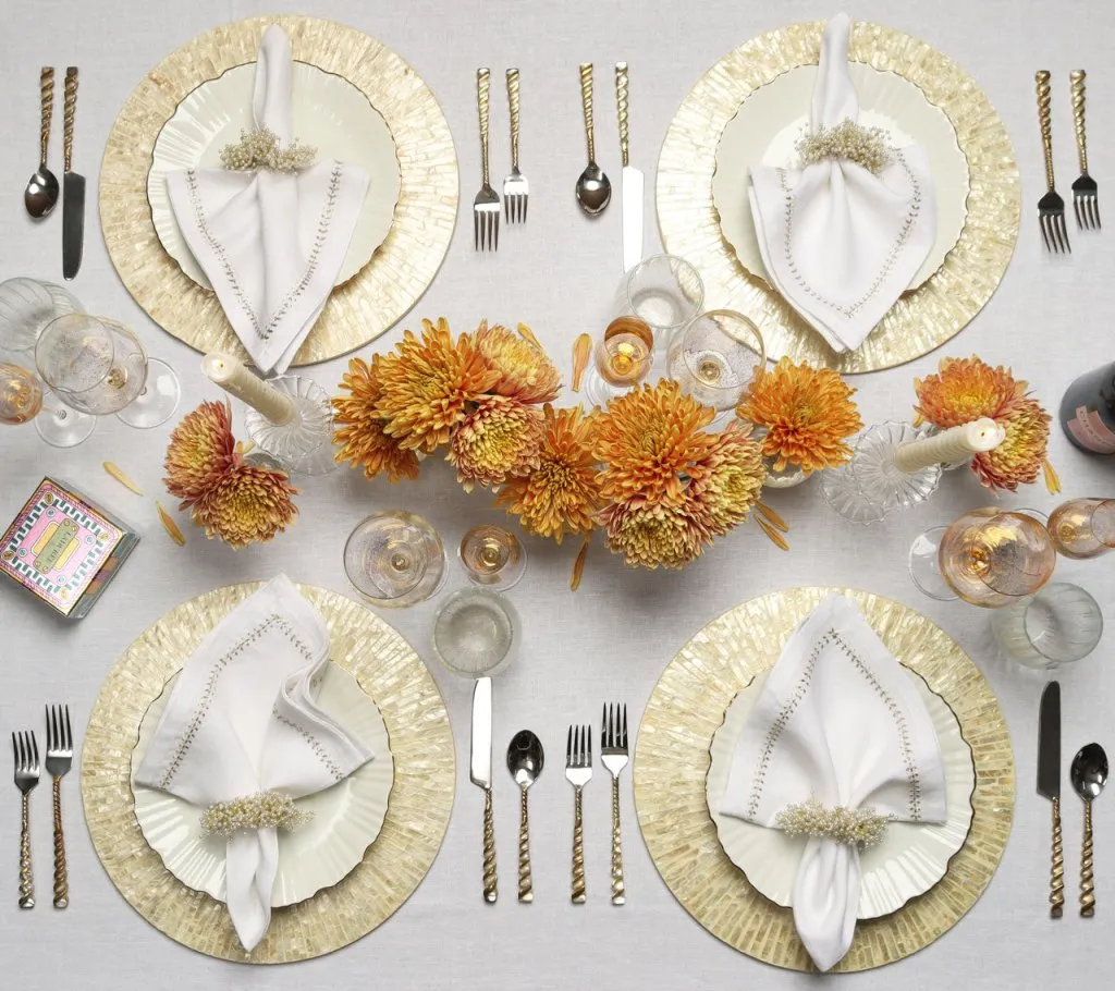 Byzantine Placemat in Ivory & Gold, Set of 4