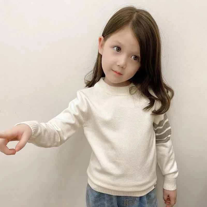 Candy Color Striped Sleeve Sweater