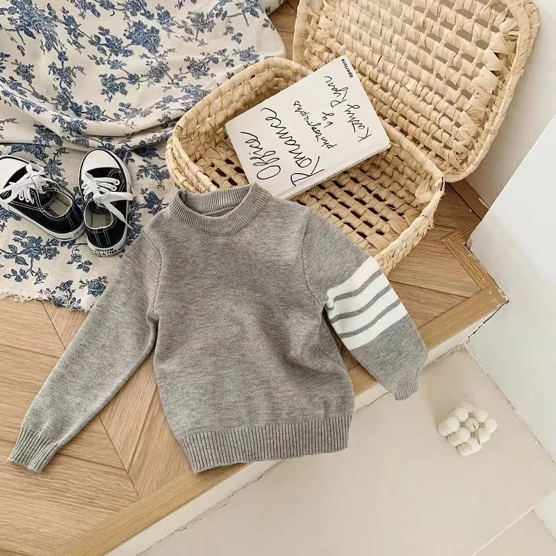 Candy Color Striped Sleeve Sweater