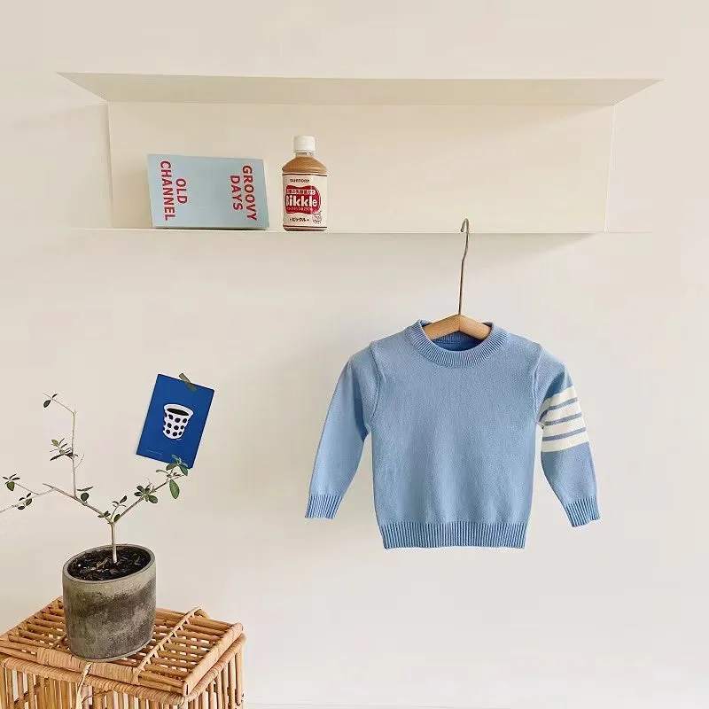 Candy Color Striped Sleeve Sweater
