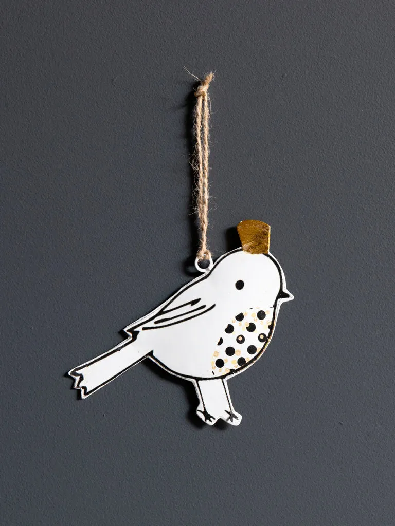 Christmas Ornament - White Bird W/Crown