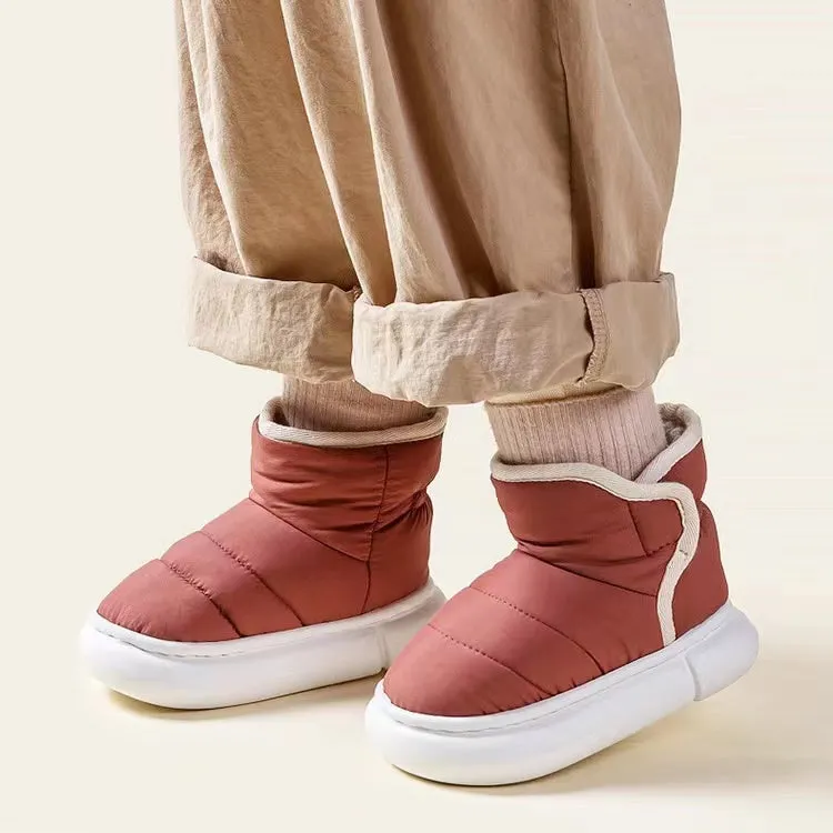 Down Cloth Fabric Plush Boots