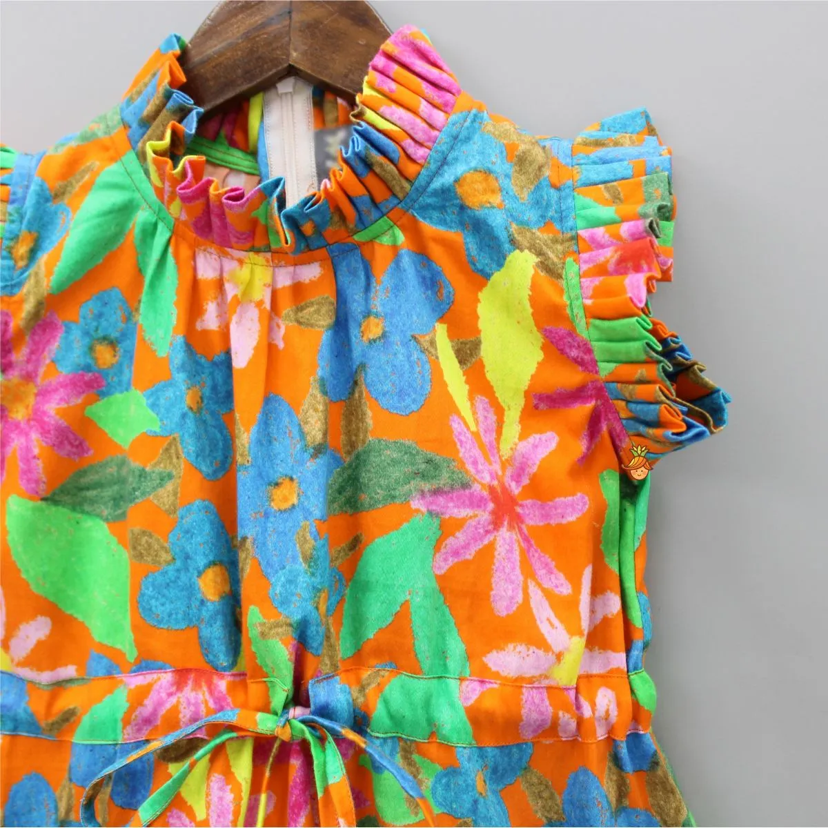 Fancy Multicolour Ruffle Bottom Dress