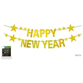 Happy New Year Garland with Stars