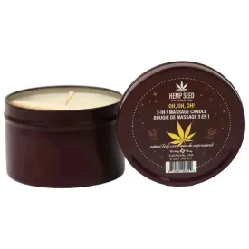 Hemp Seed 3-In-1 Massage Candle - Oh! Oh! Oh! - Amber Musk, Warm Tobacco, Caramel Strands - 170 g