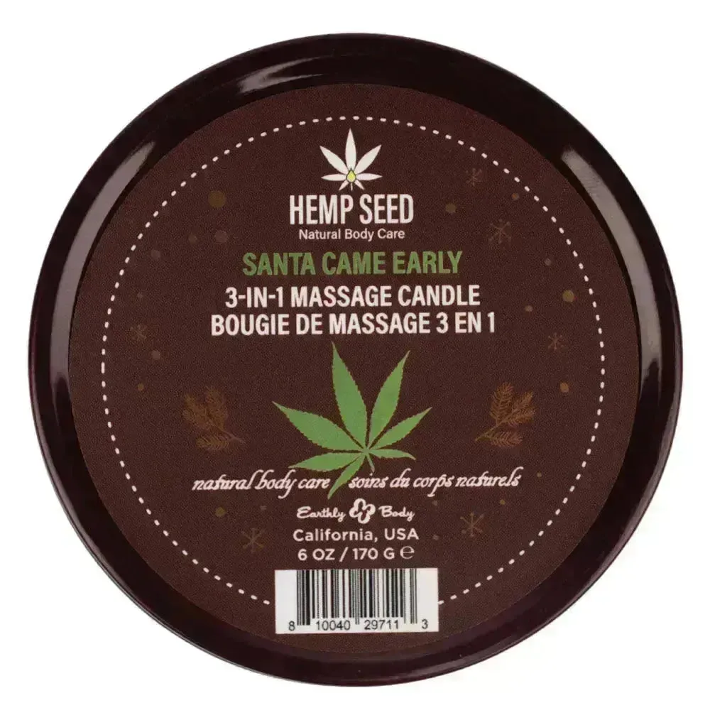 Hemp Seed 3-In-1 Massage Candle - Santa Came Early - Honey, Cinnamon, Maple - 170 g
