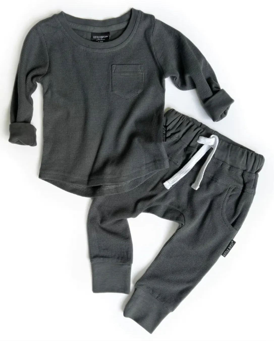 Little Bipsy - Waffle Joggers in Pewter