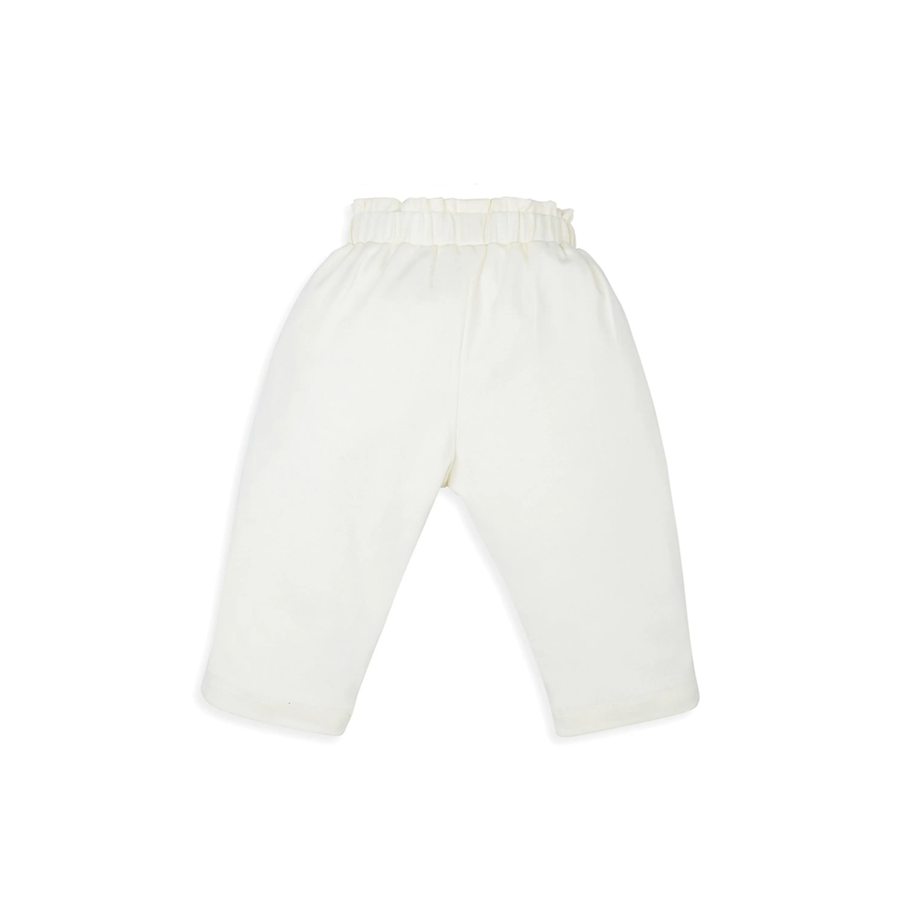 My Milestones Bio-Wash 100% Cotton Daffodil Ruffle Tee Jogger Co-ord Set - Yellow & Vanilla Ice