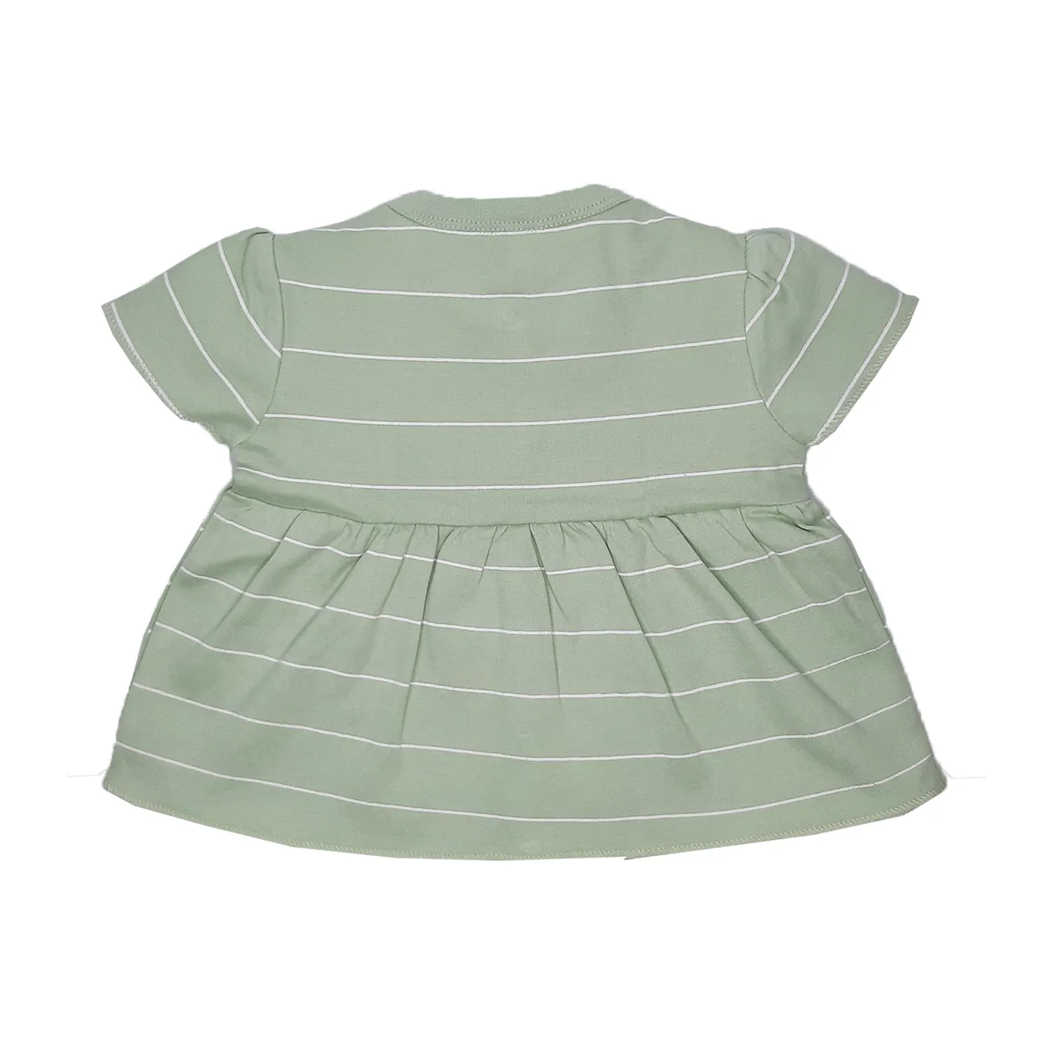 My Milestones T-shirt Half Sleeves Grey Striped / Sage Green Striped - 2 Pc Pack