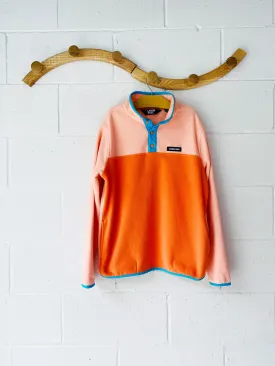 Peach   Orange Heritage Fleece Snap Neck Pullover, 14-16 years (XL)