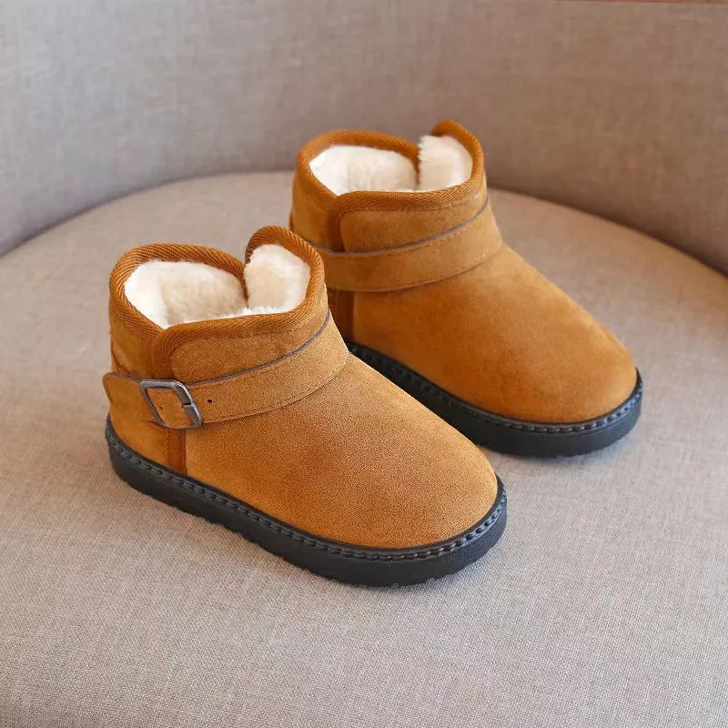Pietra Buckle Basic Plush Winter Boots