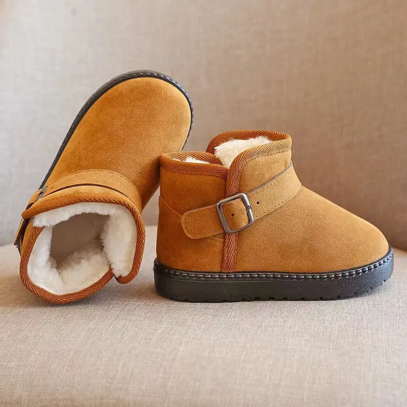 Pietra Buckle Basic Plush Winter Boots