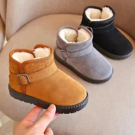 Pietra Buckle Basic Plush Winter Boots