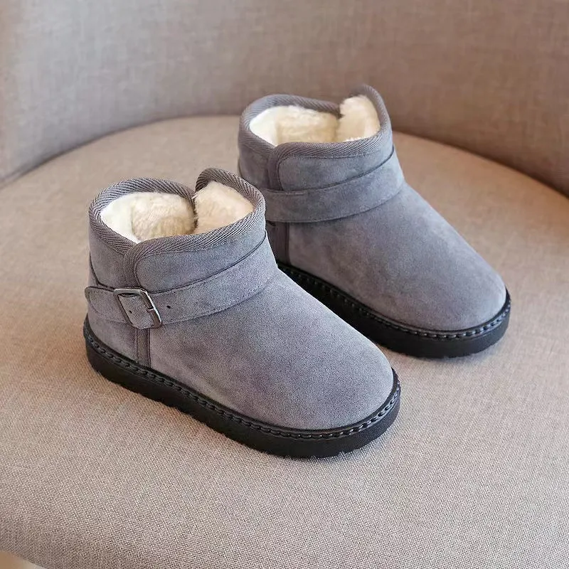 Pietra Buckle Basic Plush Winter Boots