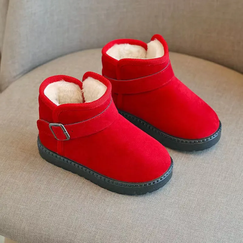 Pietra Buckle Basic Plush Winter Boots
