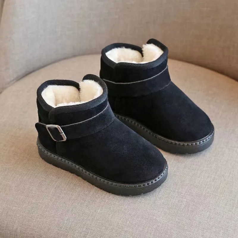 Pietra Buckle Basic Plush Winter Boots