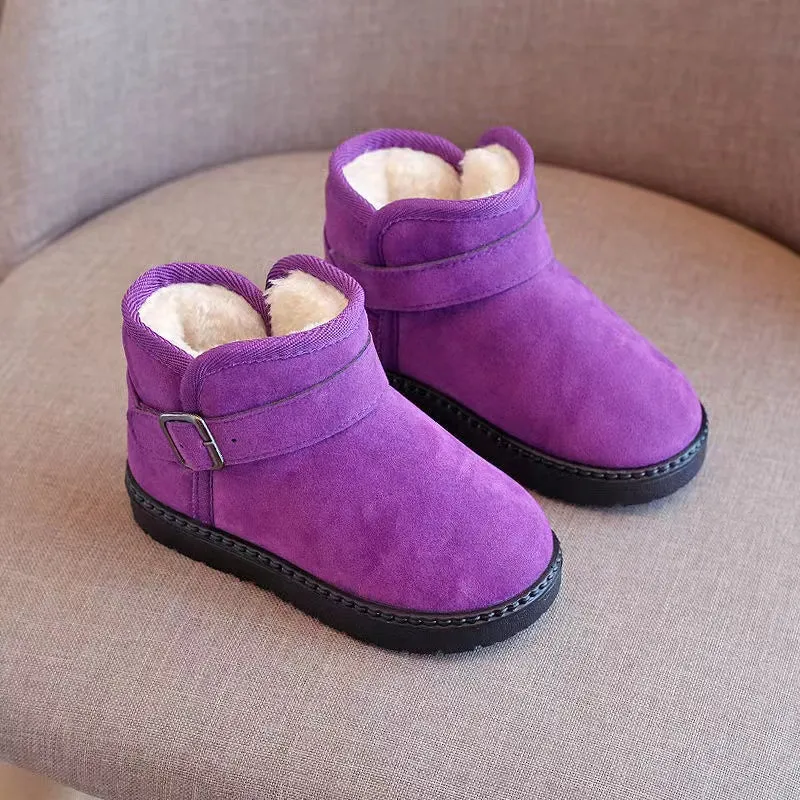 Pietra Buckle Basic Plush Winter Boots