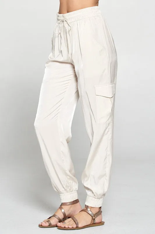 Silky Joggers with Elastic Waistband
