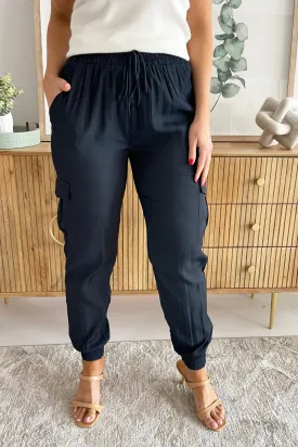 Silky Joggers with Elastic Waistband