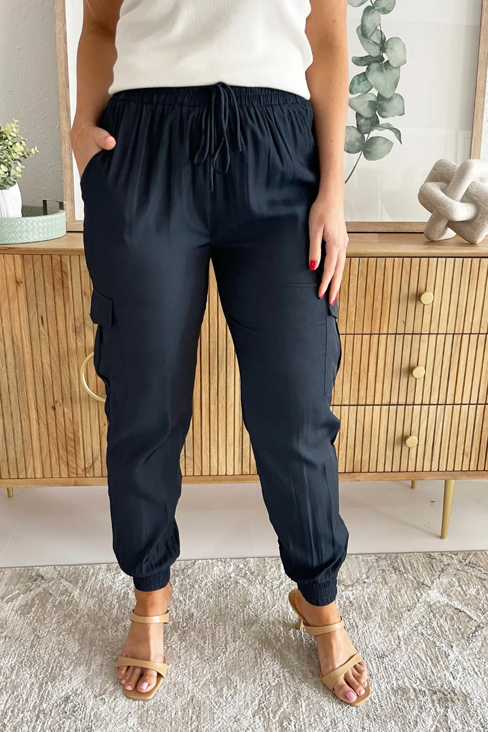 Silky Joggers with Elastic Waistband