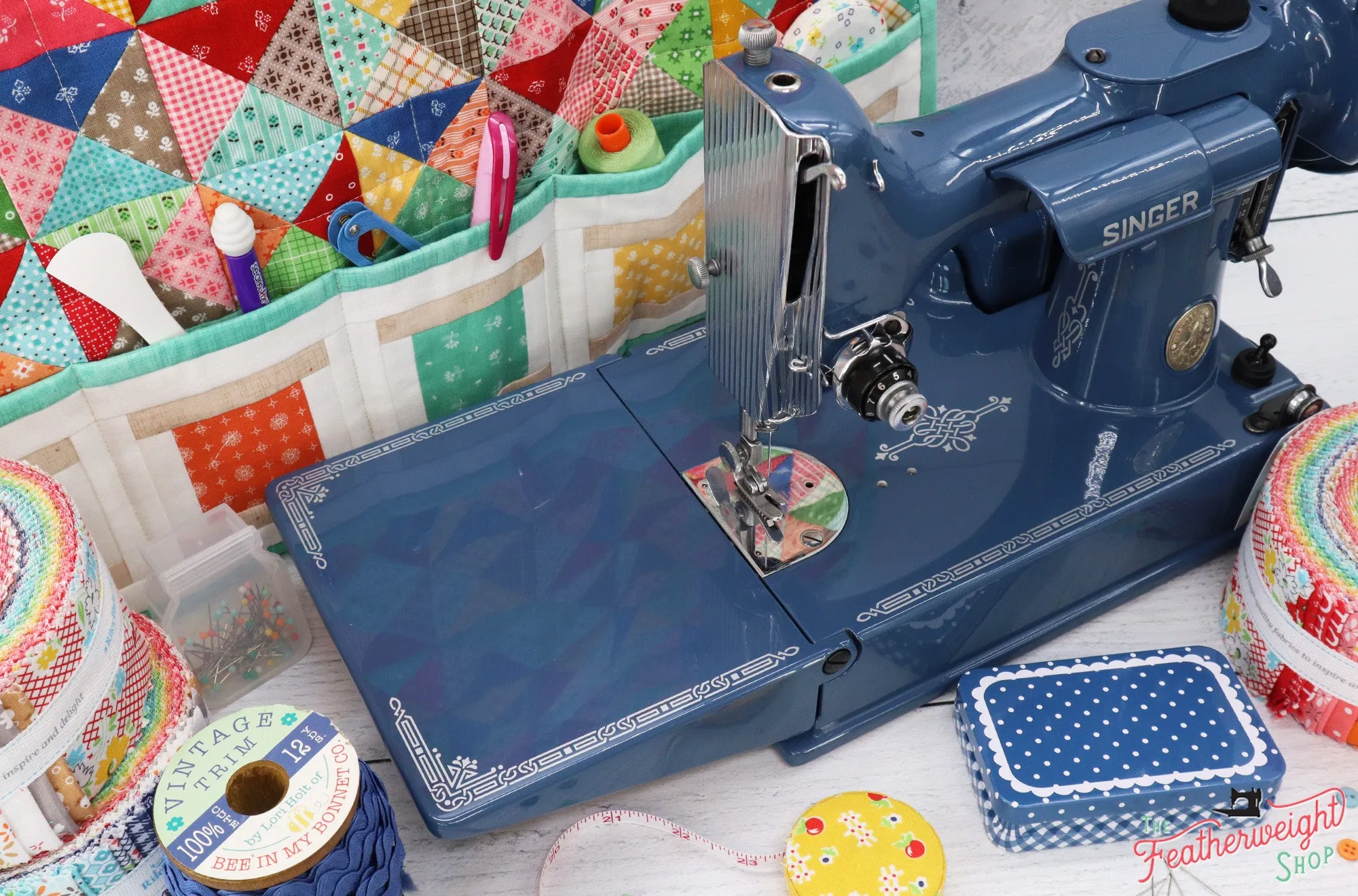 Singer Featherweight 221 Sewing Machine AJ786*** - Fully Restored in Denim