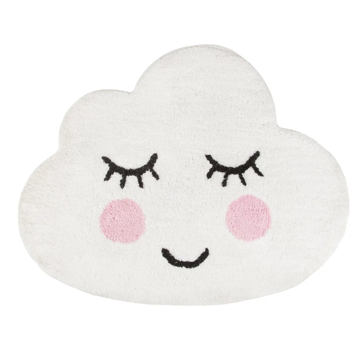 Adorable White Smiling Cloud Rug - Perfect for Sweet Dreams